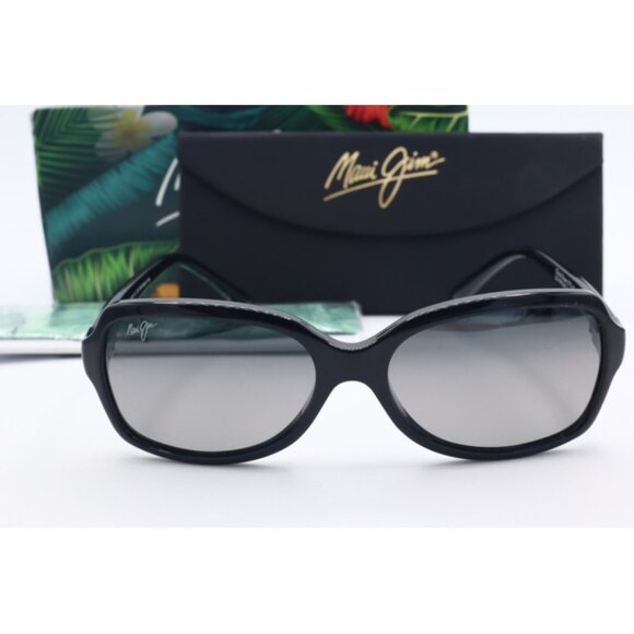 Maui Jim Cloud Break MJ 700-02 Black Cat Eye Sunglasses Gray polarized Lens 56mm main image 8